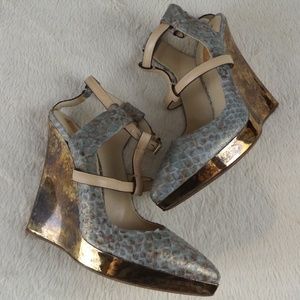 Reed Krakoff Oxidized Python Wedge Heels - 38